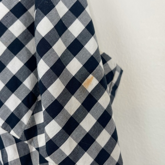 J. Crew Spiro Gingham Tiered Maxi Dress Gown | Navy Blue | Size 2 - Picture 8 of 10